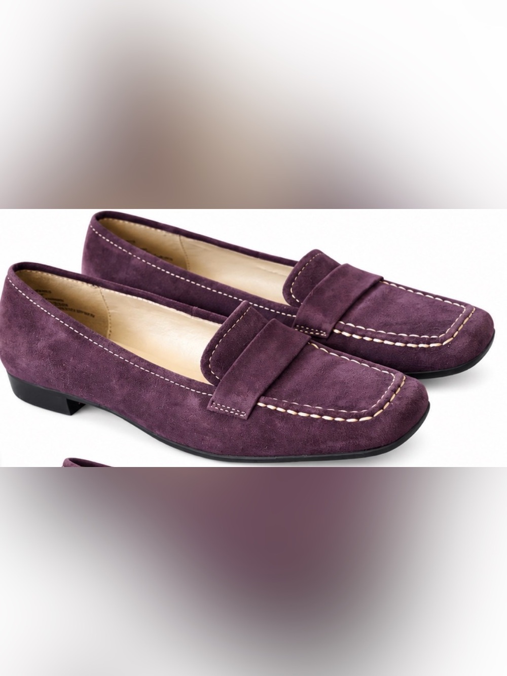 Chadwicks Plum Purple Suede Leather Penny Loafers Shoes 7.5M